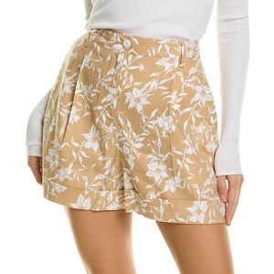 Rag and Bone Beige Floral Ivy Printed Linen Short Size:12